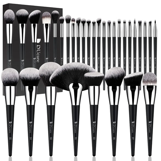 Professional 32 Piece Makeup Brushes Set Premium Synthetic Bristles