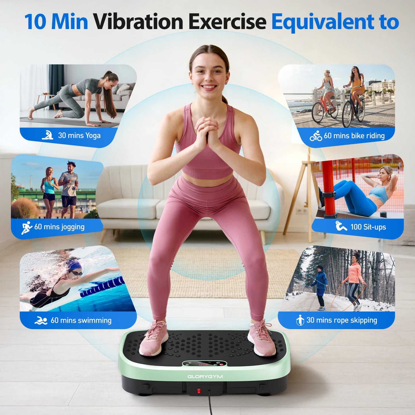 Vibration Plate Exercise Machine For Home Gym Fat Burning Speeds