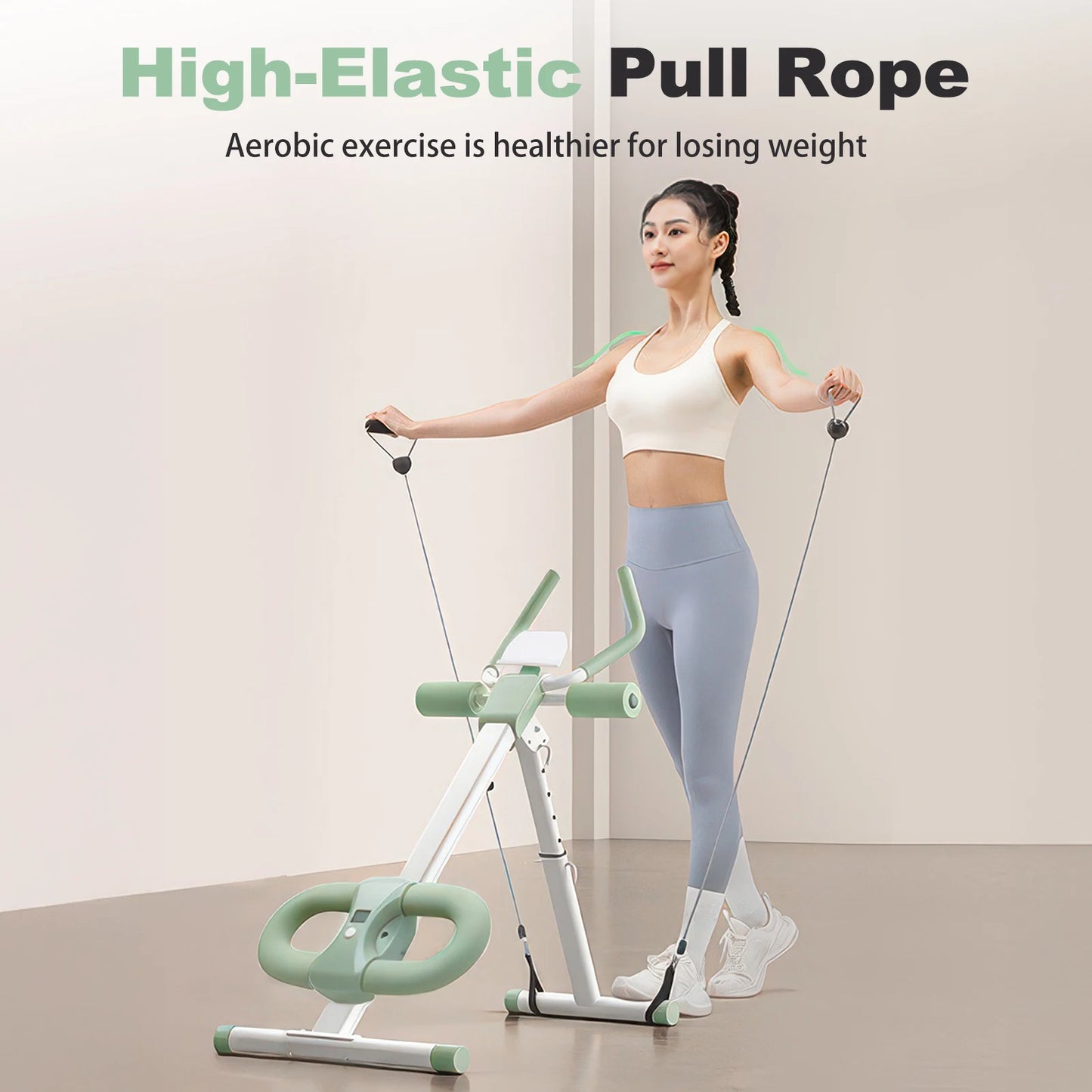 Folding Abdominal Crunch Machine For Home Gym With Resistance Bands