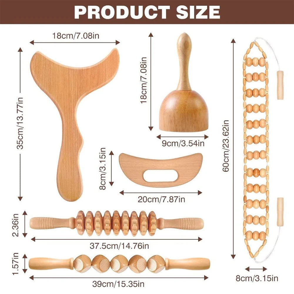 Wood Therapy Massage Tools Maderoterapia Kit for Body Contouring