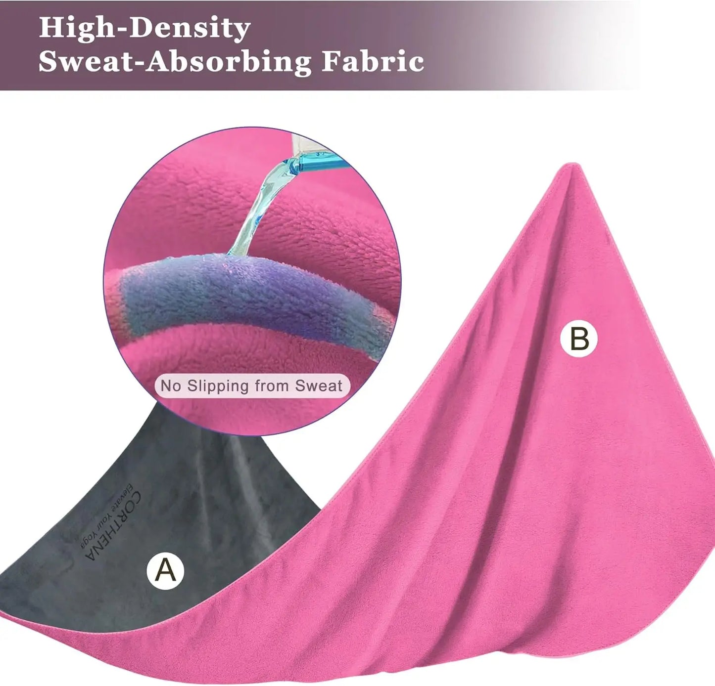 Extra Thick 600GSM Yoga Mat Towel Non Slip Sweat Absorbent