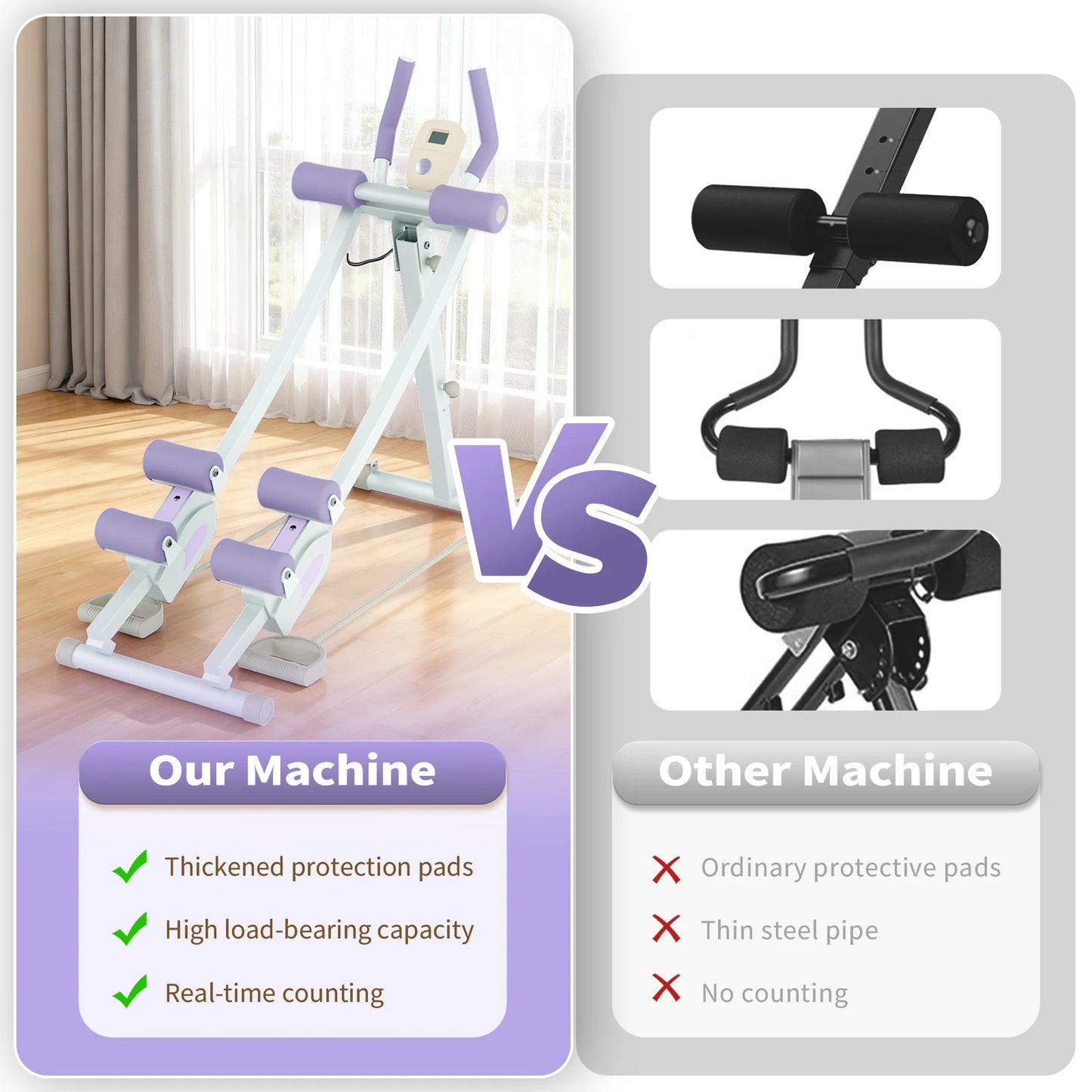 Abdominal Curling Exercise Machine Foldable Abdominal Trainer