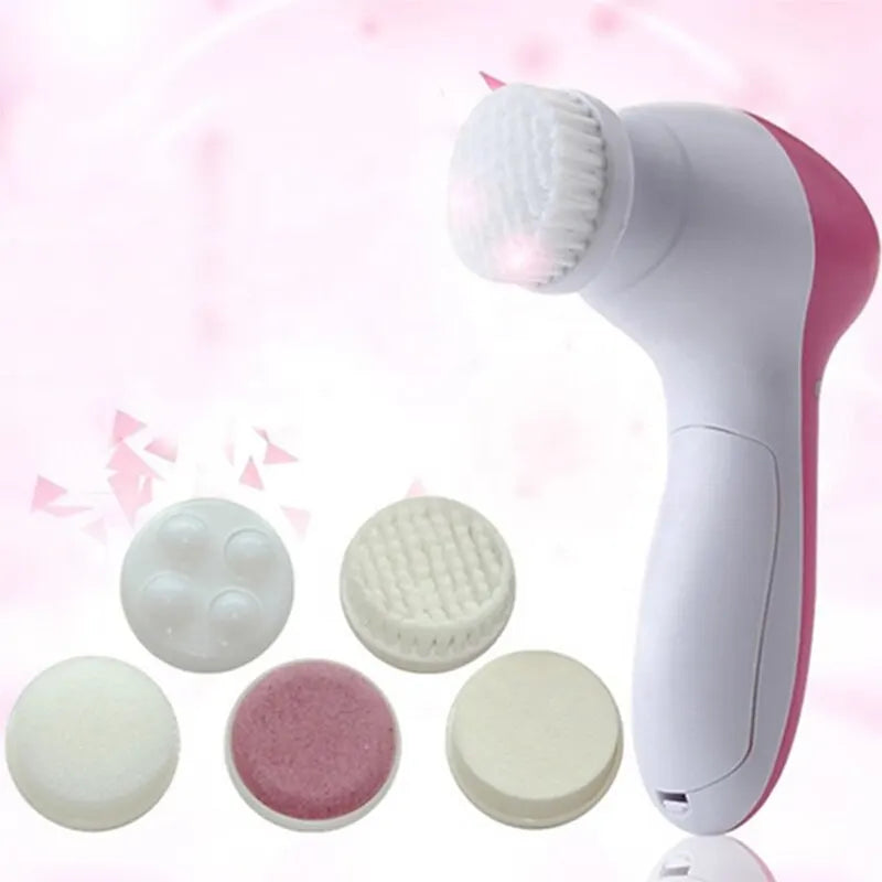 Five In One Electric Facial Cleansing Brush Massager