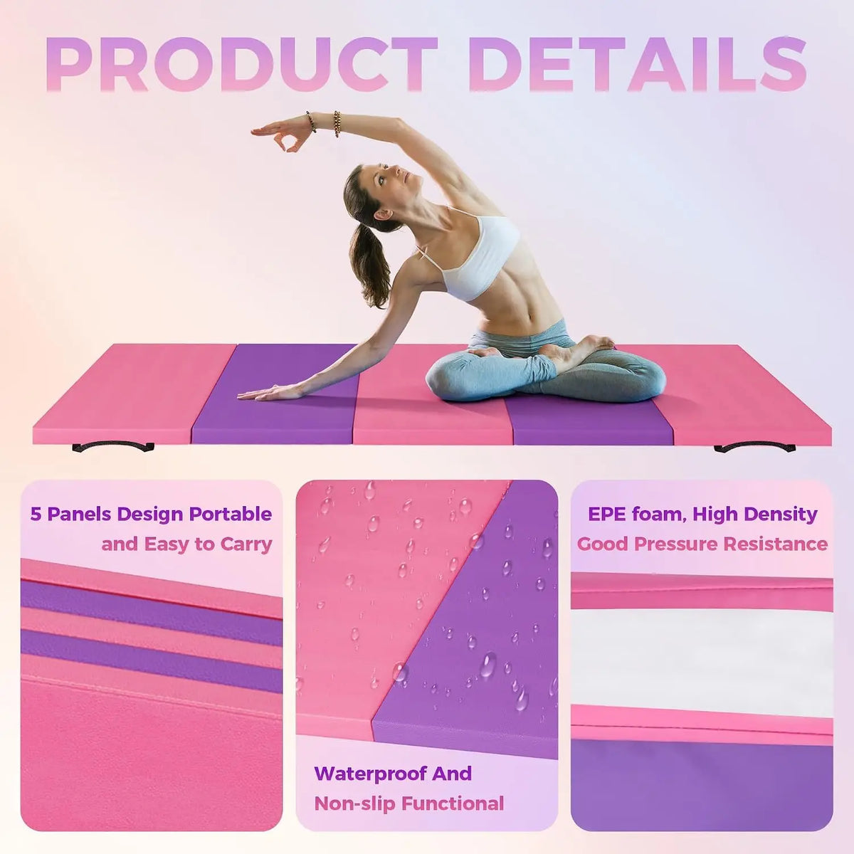 Foldable High Density Foam Exercise Mat For Home Gym