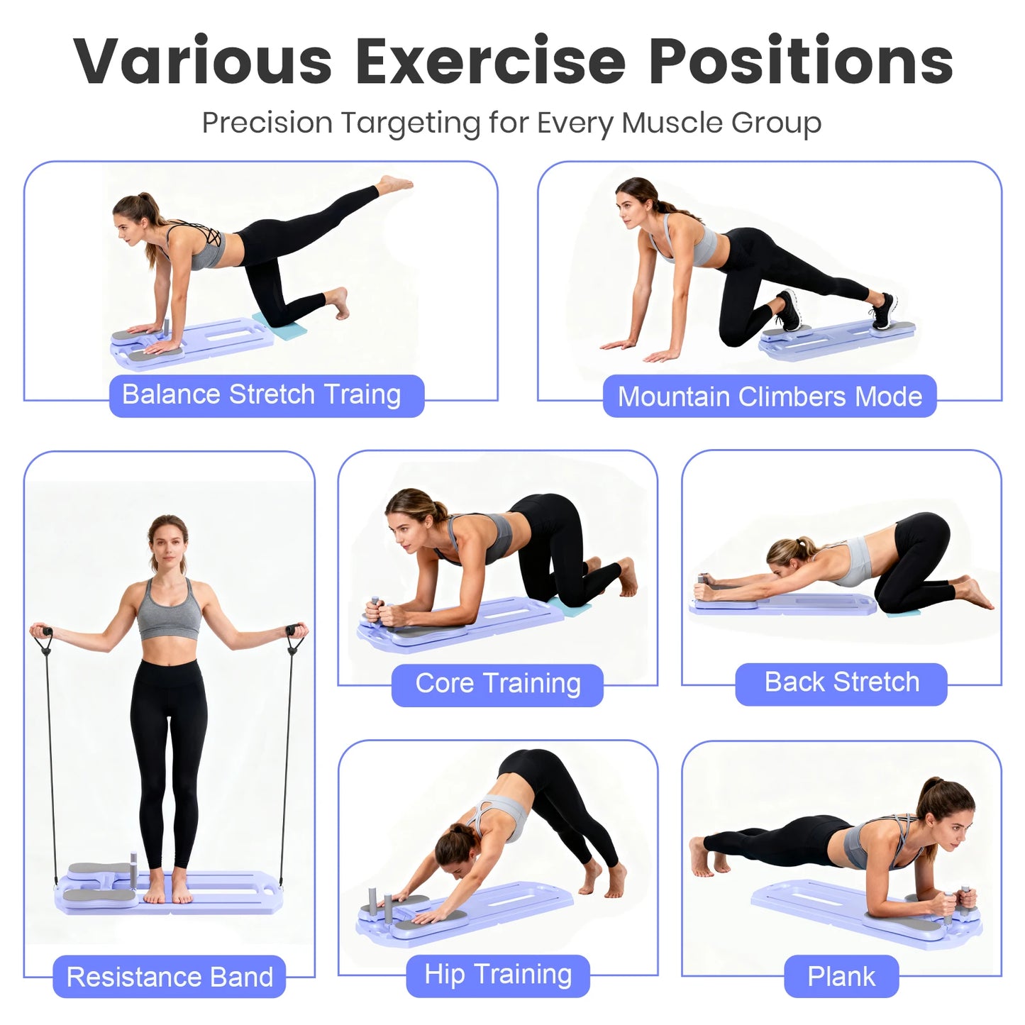Foldable Pilates Abs Board 5 In 1 Core Fitness Equipment