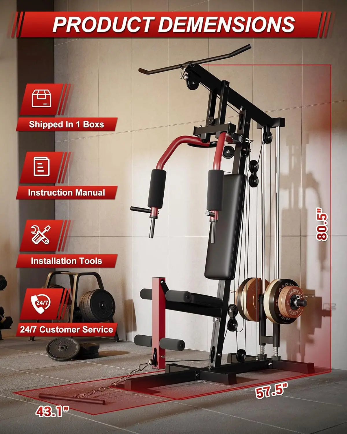 HiMISS Home Gym Machine All In One Strength Training System