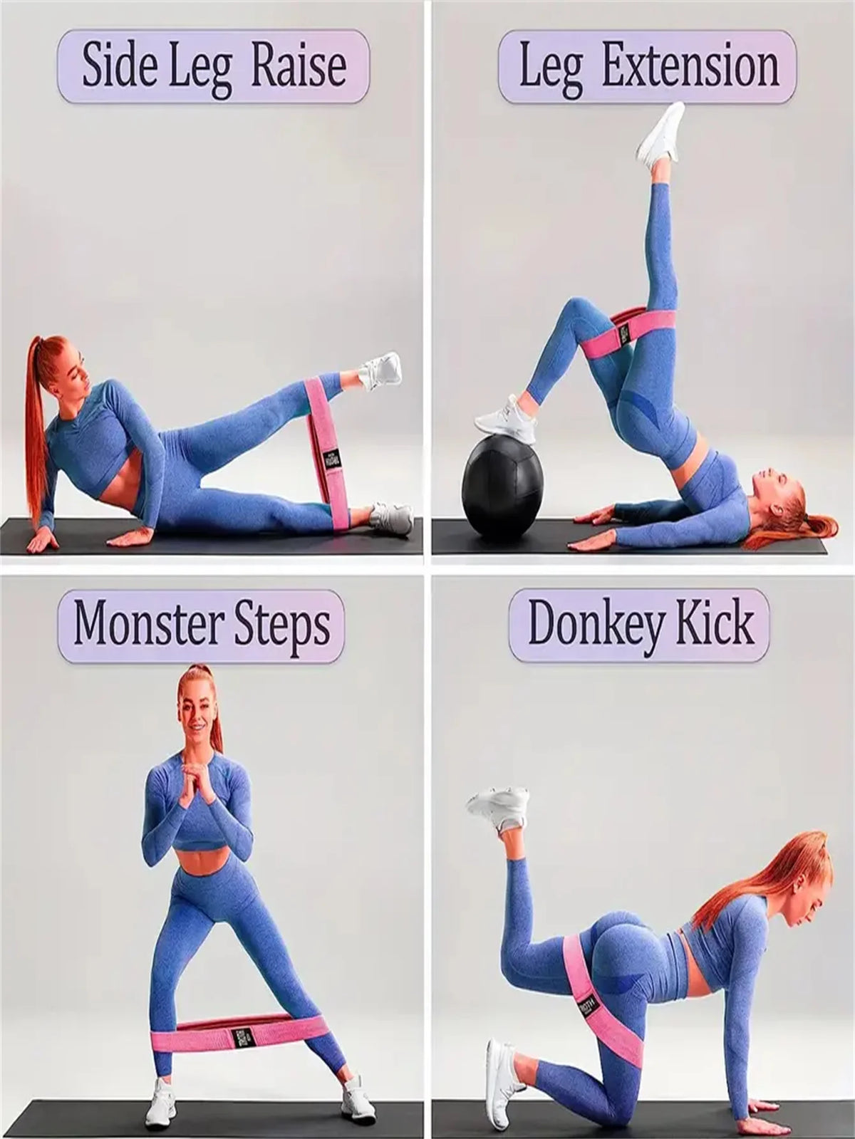 Pilates Yoga Elastic Resistance Fitness Exercise Bands