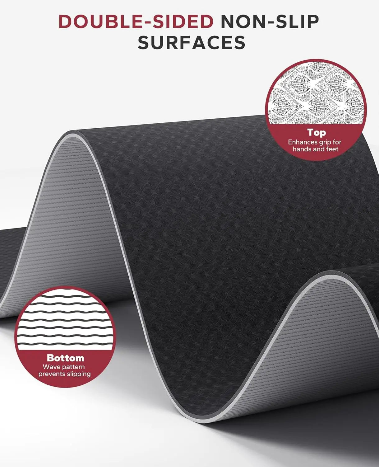 Extra Wide Yoga Mat Premium Non Slip With Carry Bag
