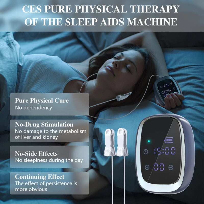 Sleep Aid Device With CES Stimulation Therapy For Fast Sleep