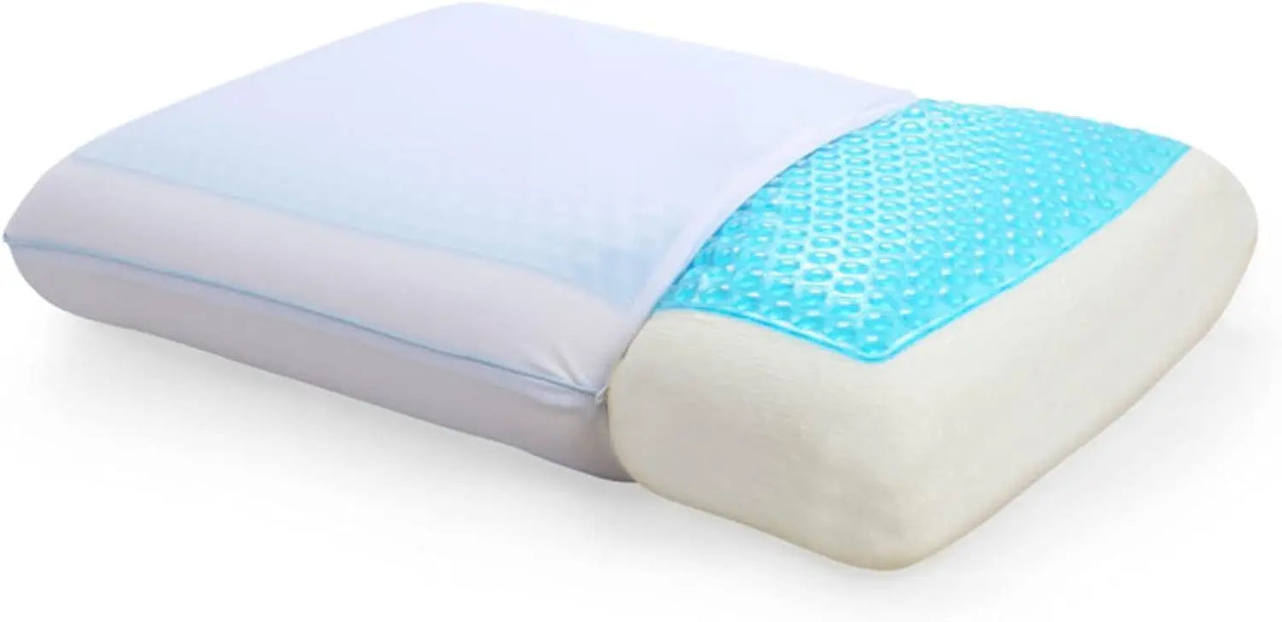 Cool Gel Memory Foam Pillow for Hot Sleepers Ergonomic Design