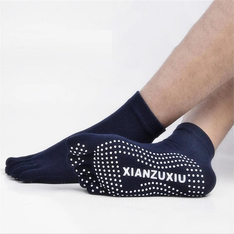 Athletic Five Toe Silicone Grip Pilates And Yoga Socks