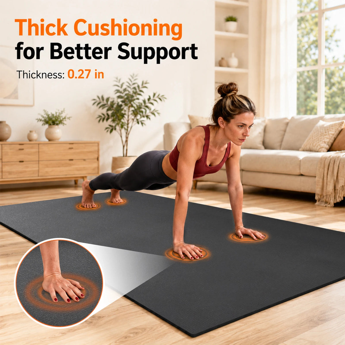 High Density Non Slip Workout Mat For Home Gym And Yoga Training