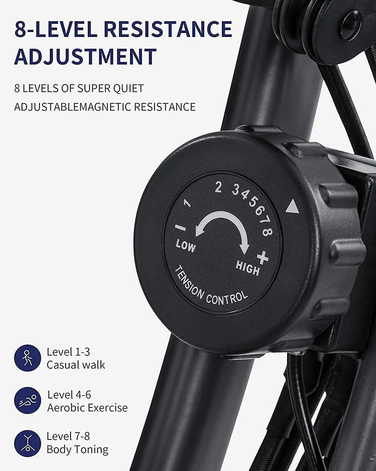 Folding Magnetic Upright Exercise Bike With Pulse LCD Monitor