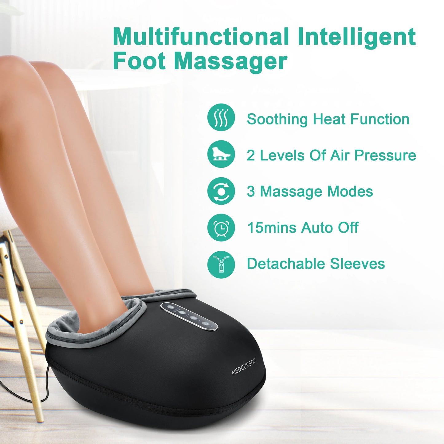 Medcursor Shiatsu Foot Massager With Heat Roller Pain Relief