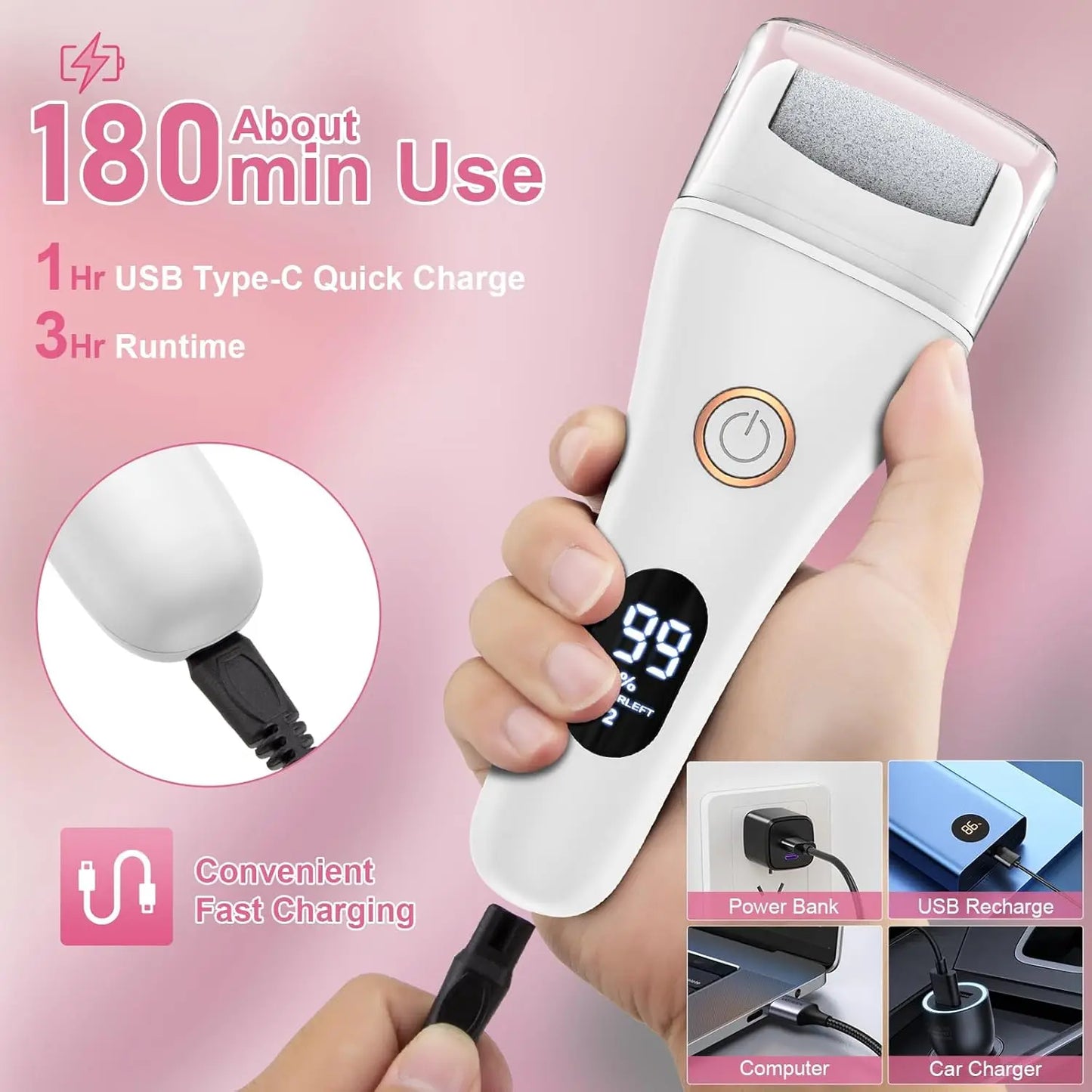 Electric Foot File 3 Speed Callus Remover