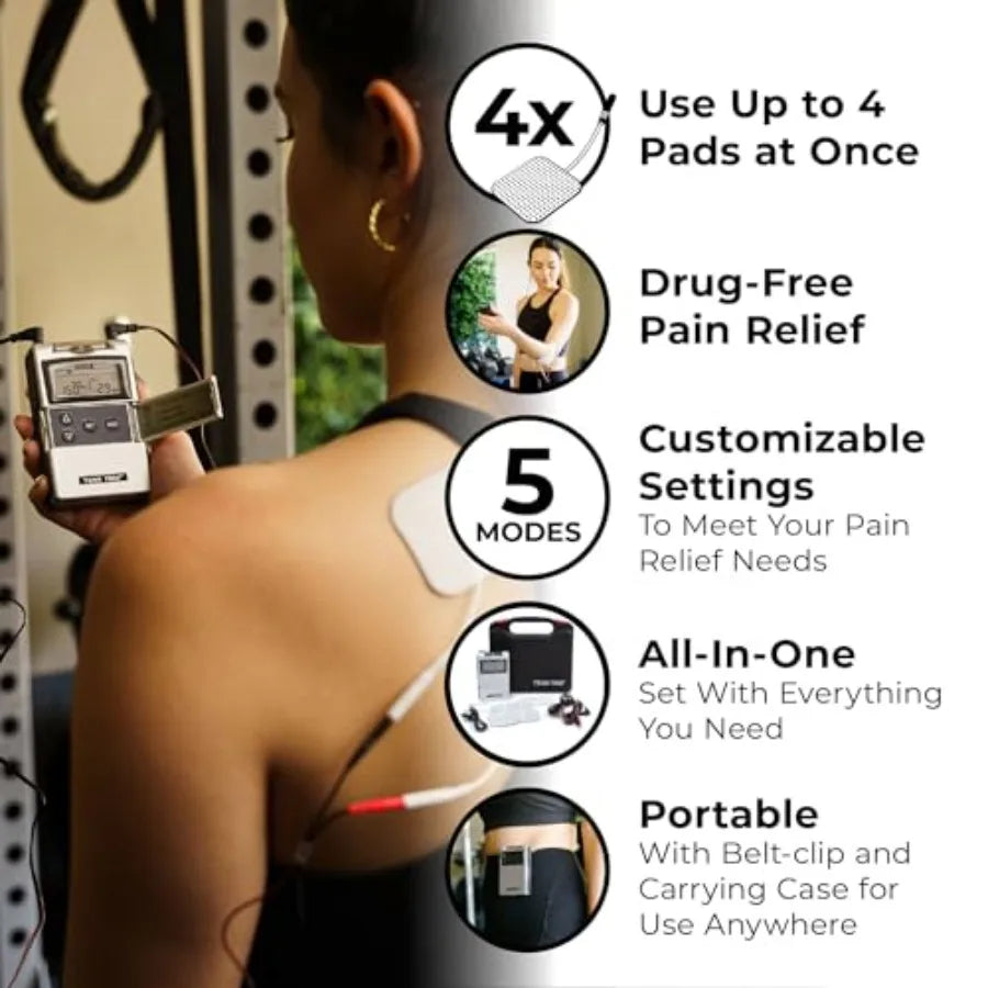 TENS 7000 Rechargeable Tens Unit With Four Electrodes
