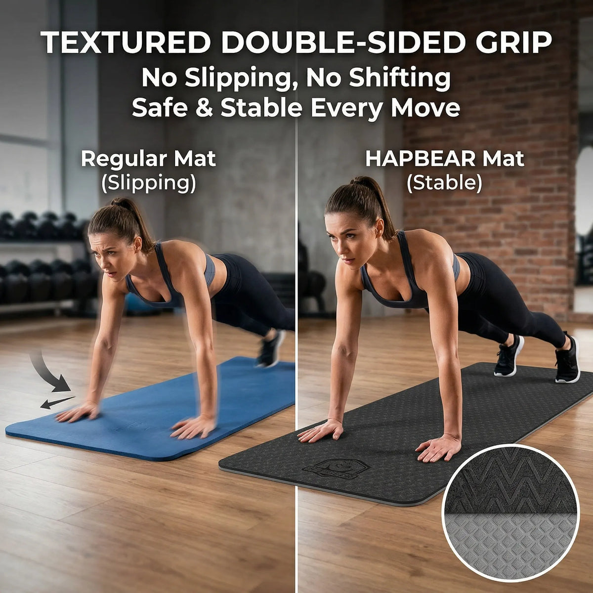 Hapbear Premium TPE Yoga Mat For Exercise And Fitness