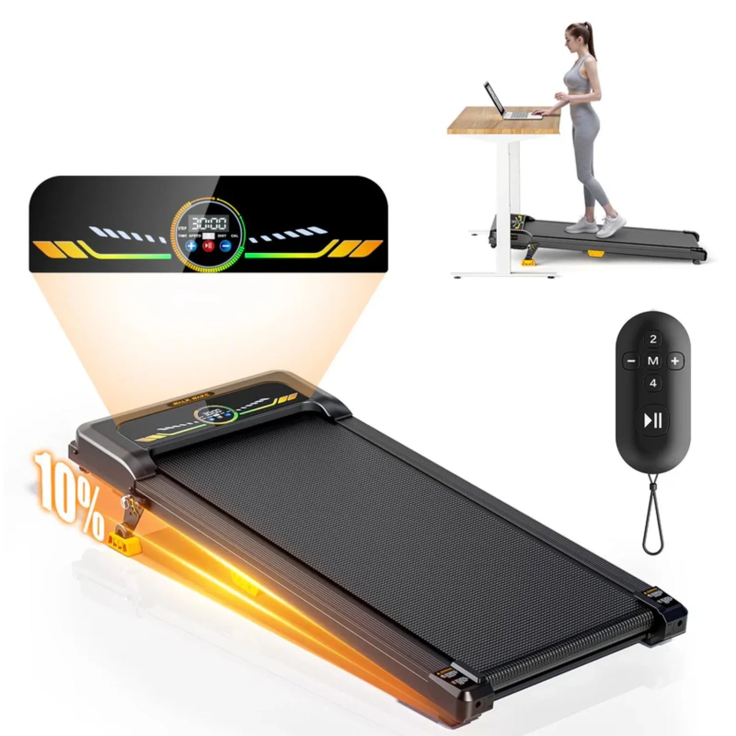 NONEDriving Power Portable Incline Walking Pad Under Desk Treadmill