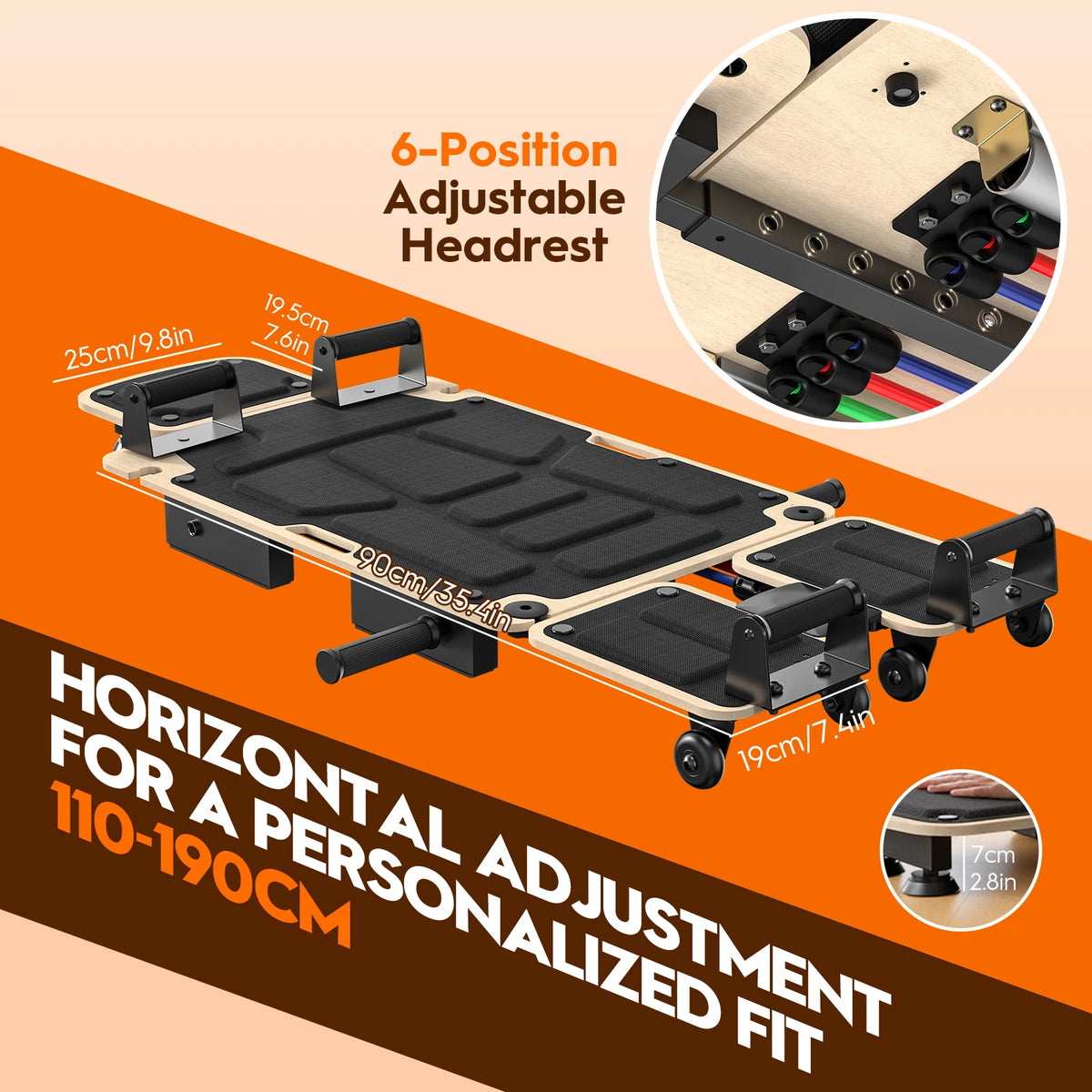 Foldable Five In One Pilates Reformer With Dual Foot Pads