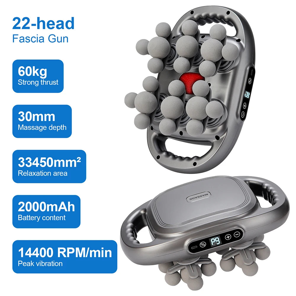 Foreverlily 16 Head Fascia Gun High Frequency Vibration Massager