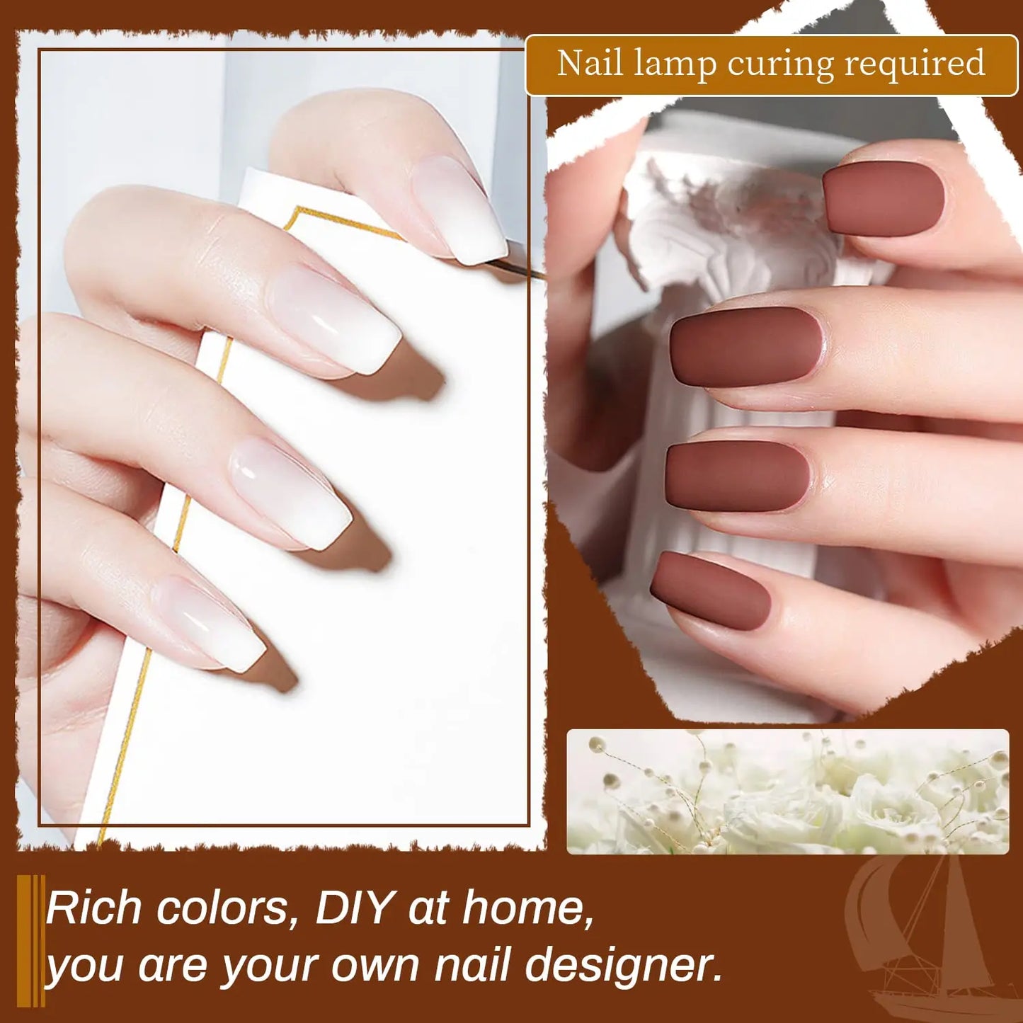 Gel Nail Polish Kit With Base Coat Top Coat MatteFinish