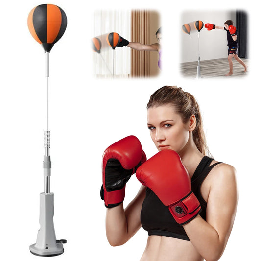 Boxing Punching Bag With Stand Height Adjustable Reflex Ball Set