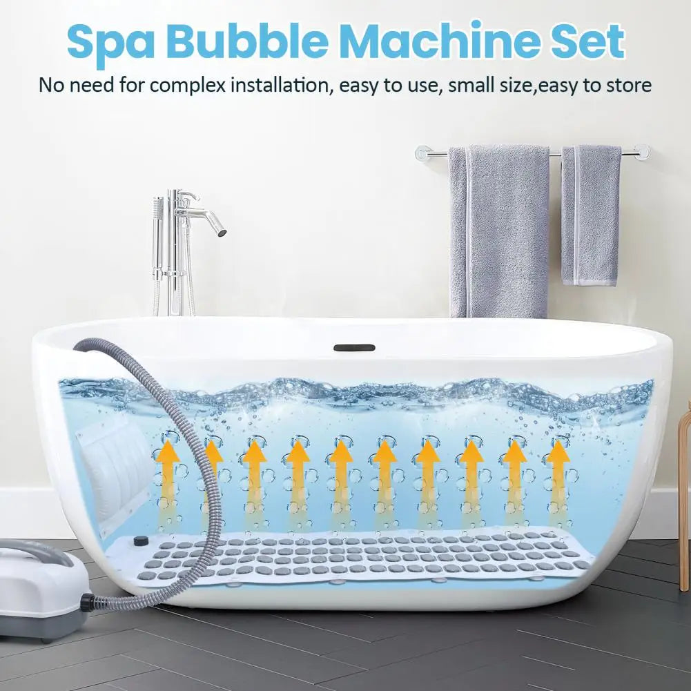 Portable Spa Bubble Bath Mat With Pillow And Remote Control