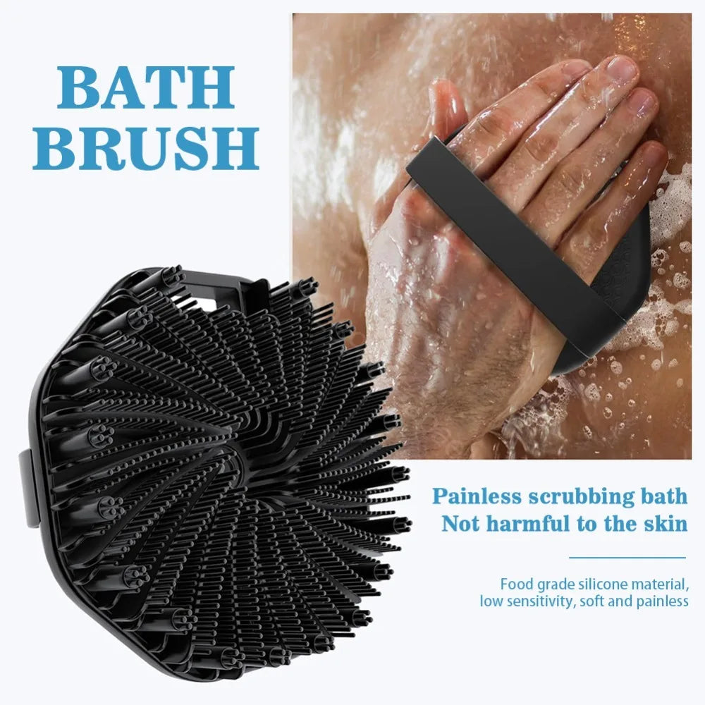 Silicone Bath Back Brush With Handle Exfoliating Scrubber