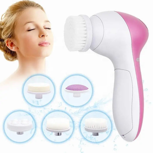 Five In One Electric Facial Cleansing Brush Massager