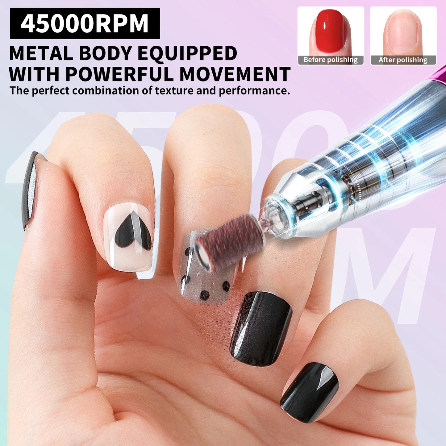 Limegirl 45000RPM Electric Nail Drill Professional Low Noise Sander