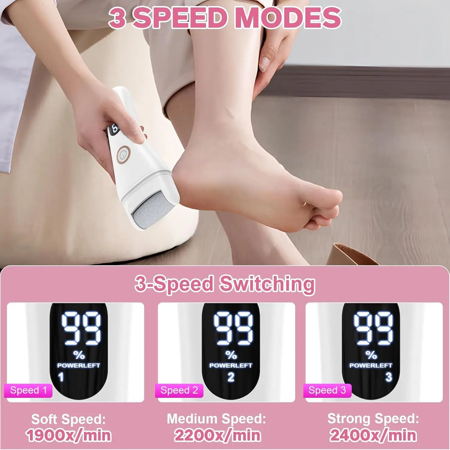 Electric Foot File 3 Speed Callus Remover