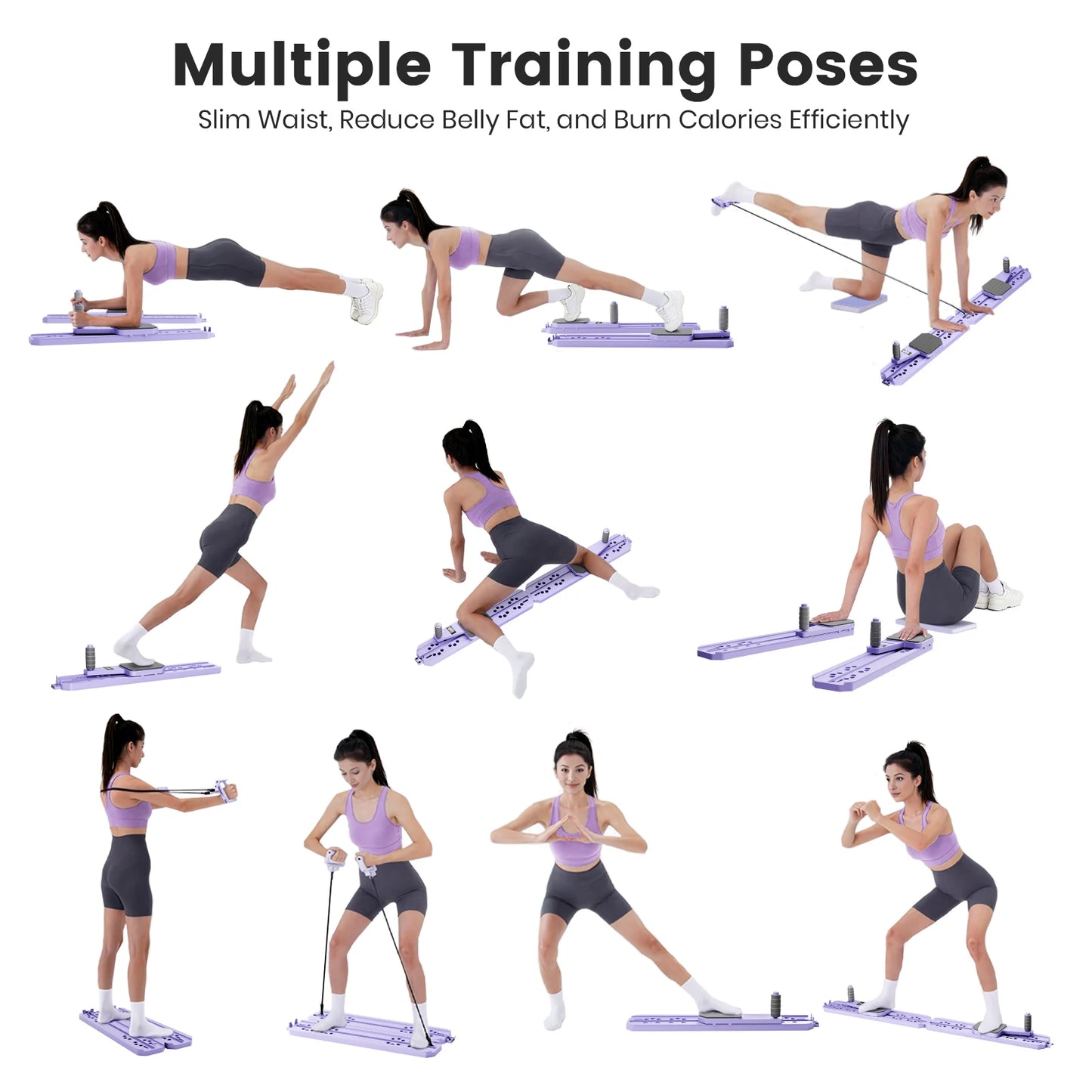 Portable Pilates Board For Core Fitness With Ski Balance Board And Reps Timer