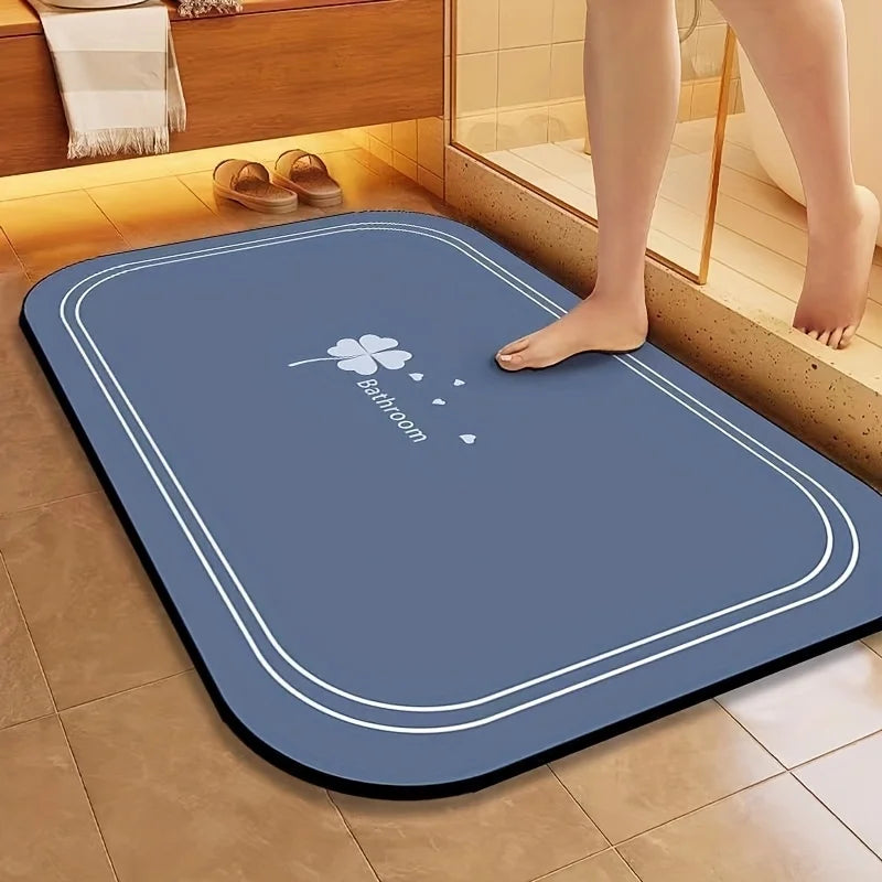 NONECN Diatomite Bath Mat Quick Dry Non Slip Water Absorbent