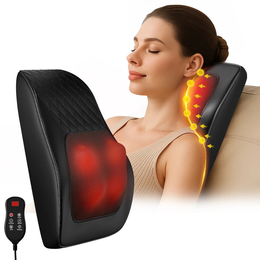 HIMOU Back Massager With Heat 3D Kneading For Neck Shoulder