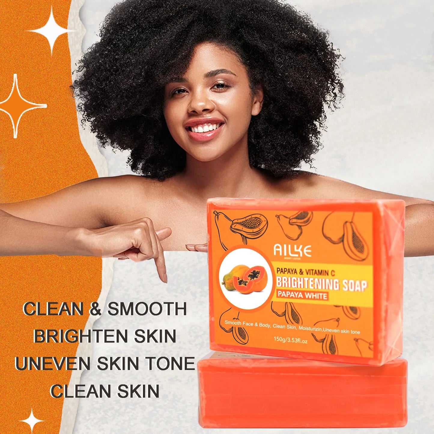 AILKE Papaya Kojic Soap Hyperpigmentation Brightening