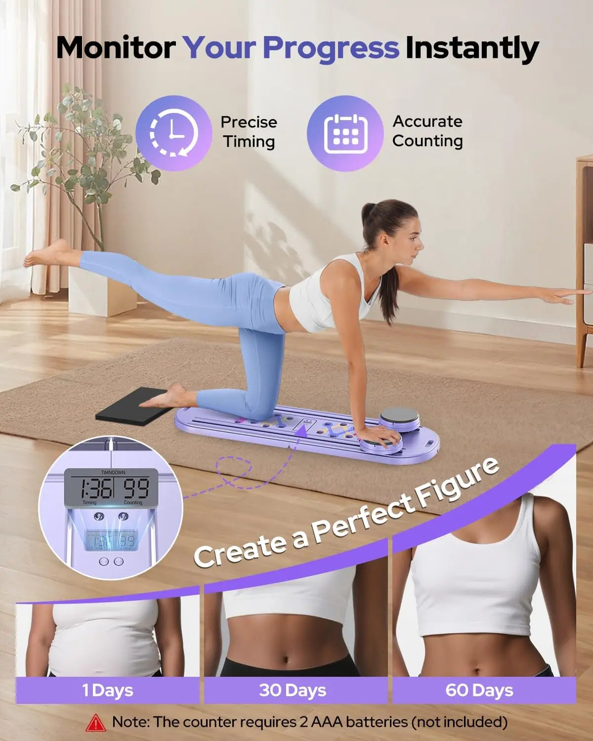 Foldable Pilates Reformer Set 7 In 1 Portable Ab Core Trainer