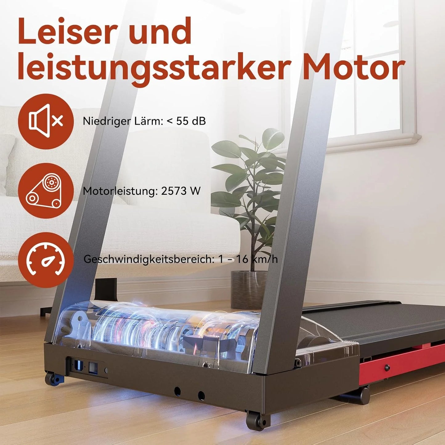 Superun 3.5HP Foldable Treadmill with Incline and App Control
