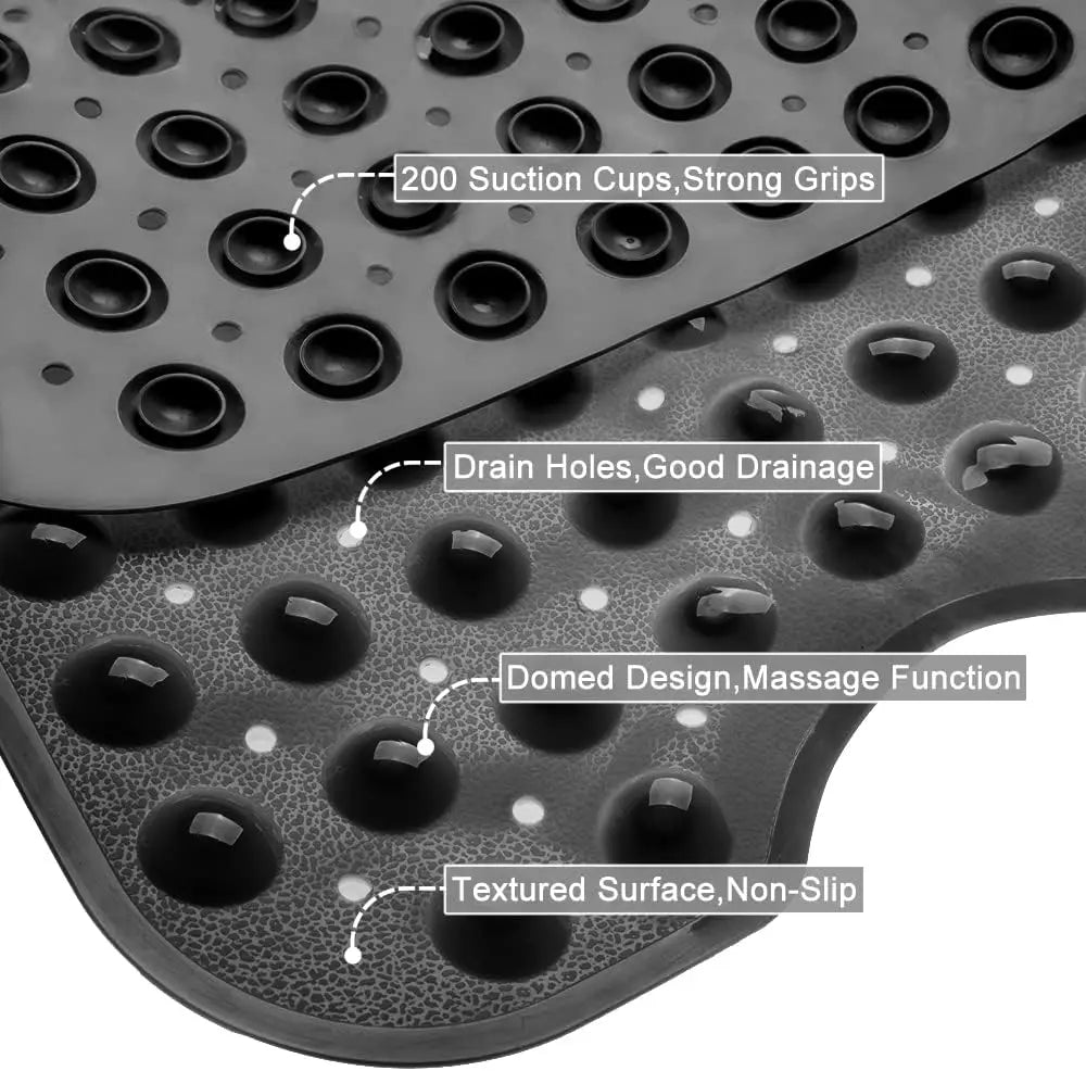 Machine Washable Non-Slip Bath Mat With Suction Cups