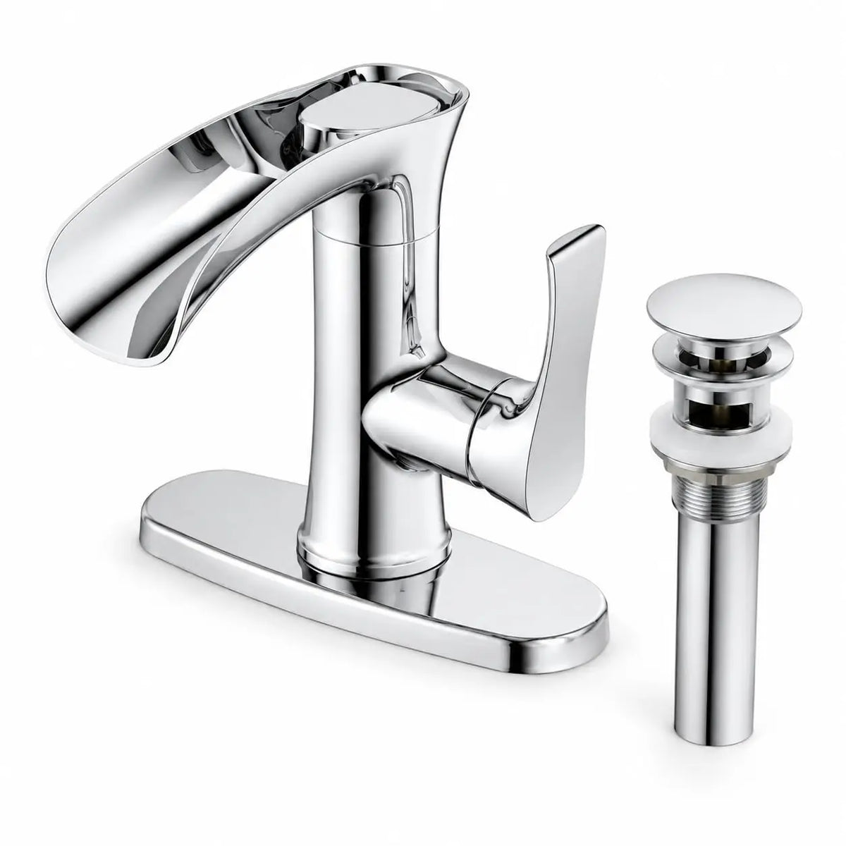 HiMISS Waterfall Bathroom Faucet Dual Handle Sink Tap