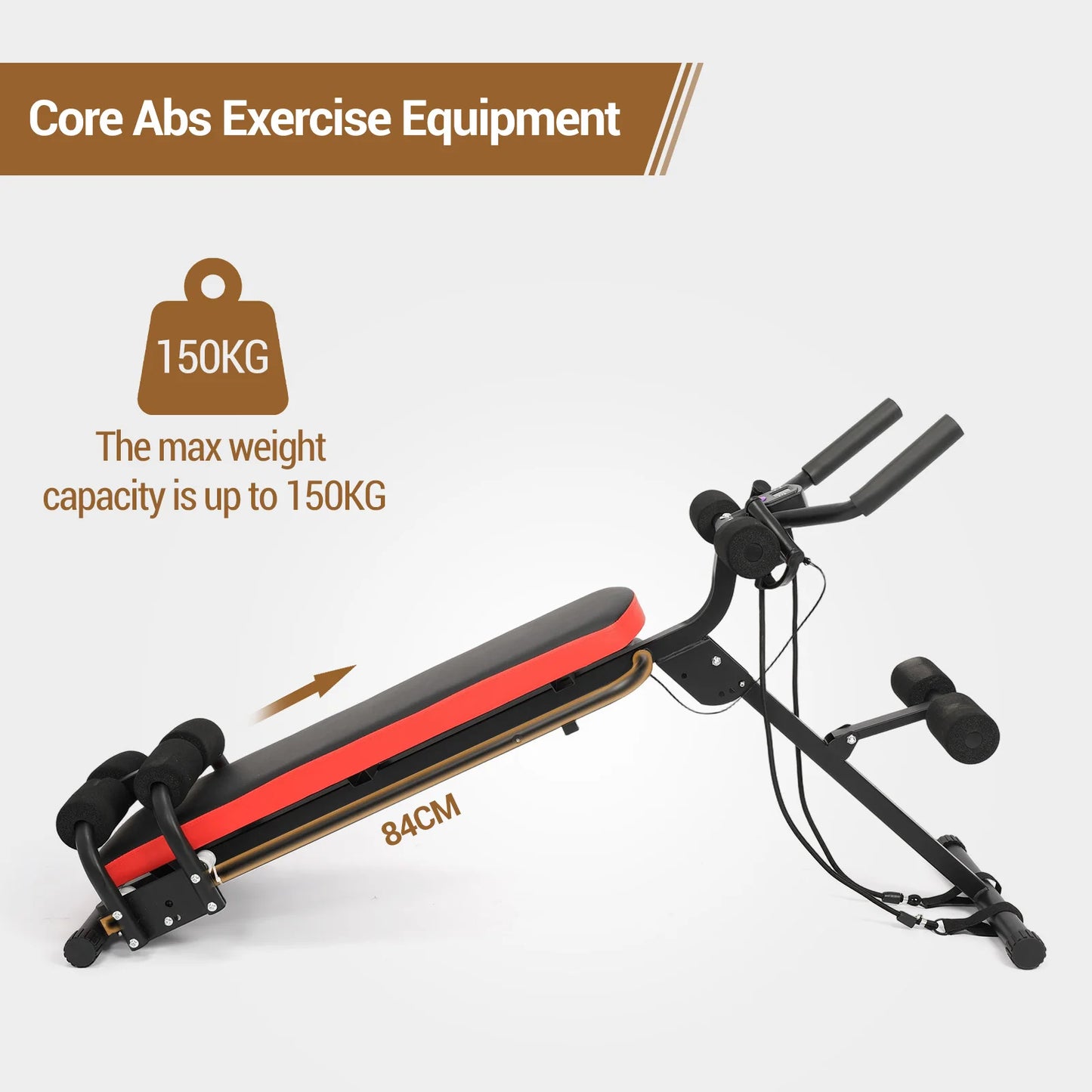 HiMISS 2 In 1 Ab Bench Glider With LCD Display