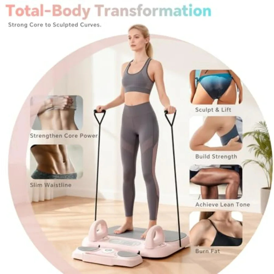 6-In-1 Pilates Reformer Board Wooden Core Home Strength Training