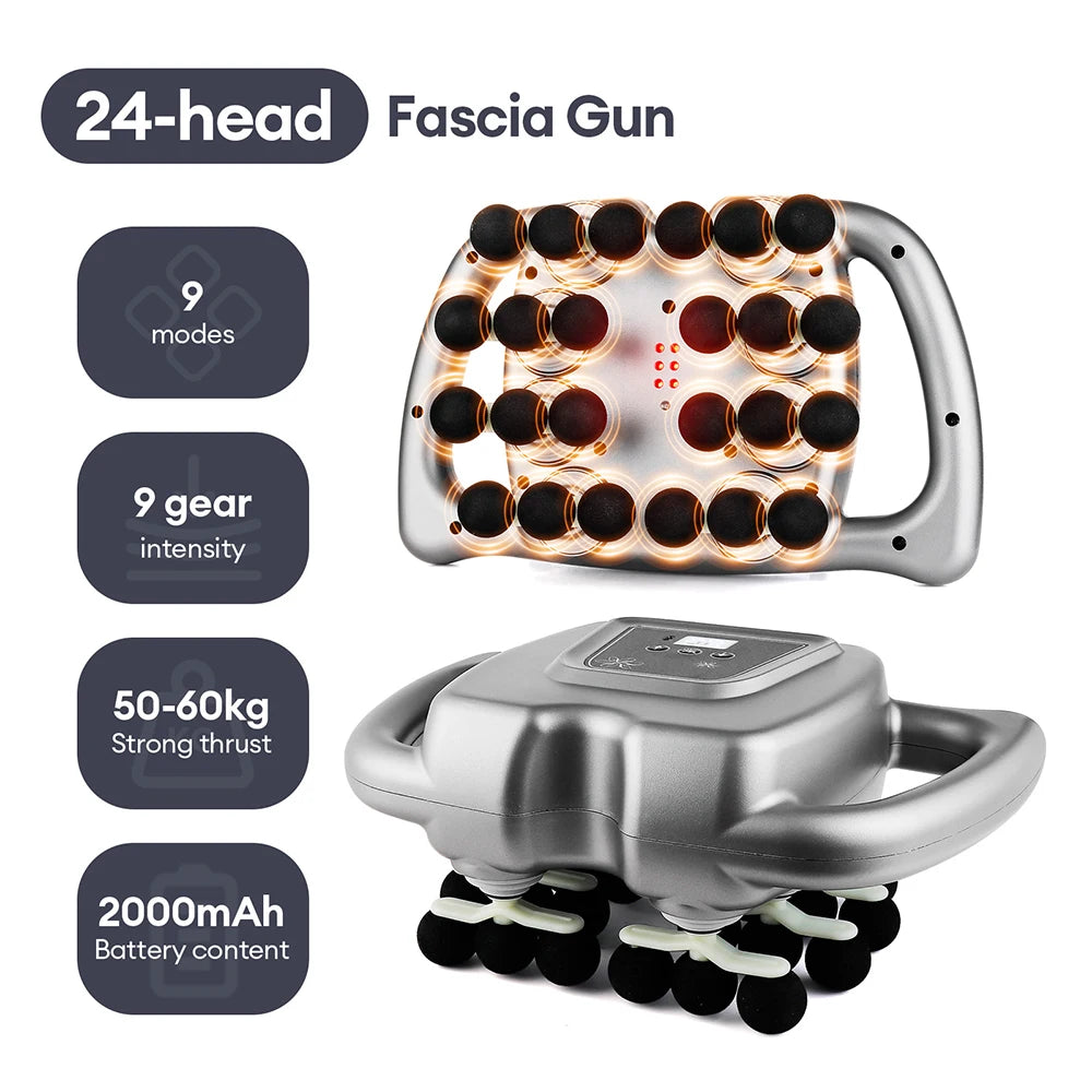 Foreverlily 16 Head Fascia Gun High Frequency Vibration Massager