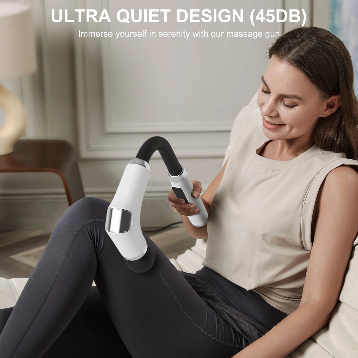 Long Handle Rechargeable Massage Gun For Deep Tissue Relief