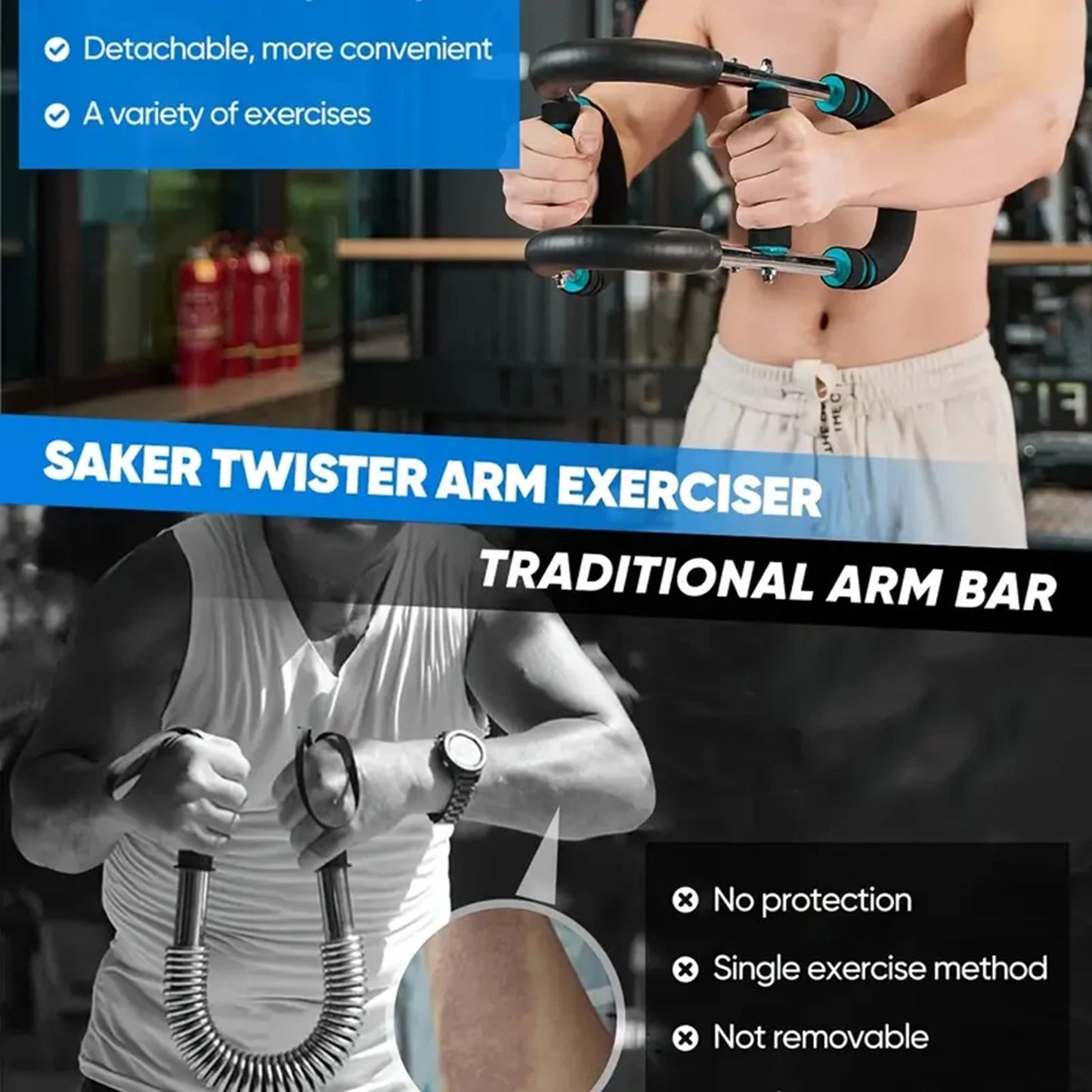 U Shape Hand Gripper Power Twister Arm Trainer Home Workout