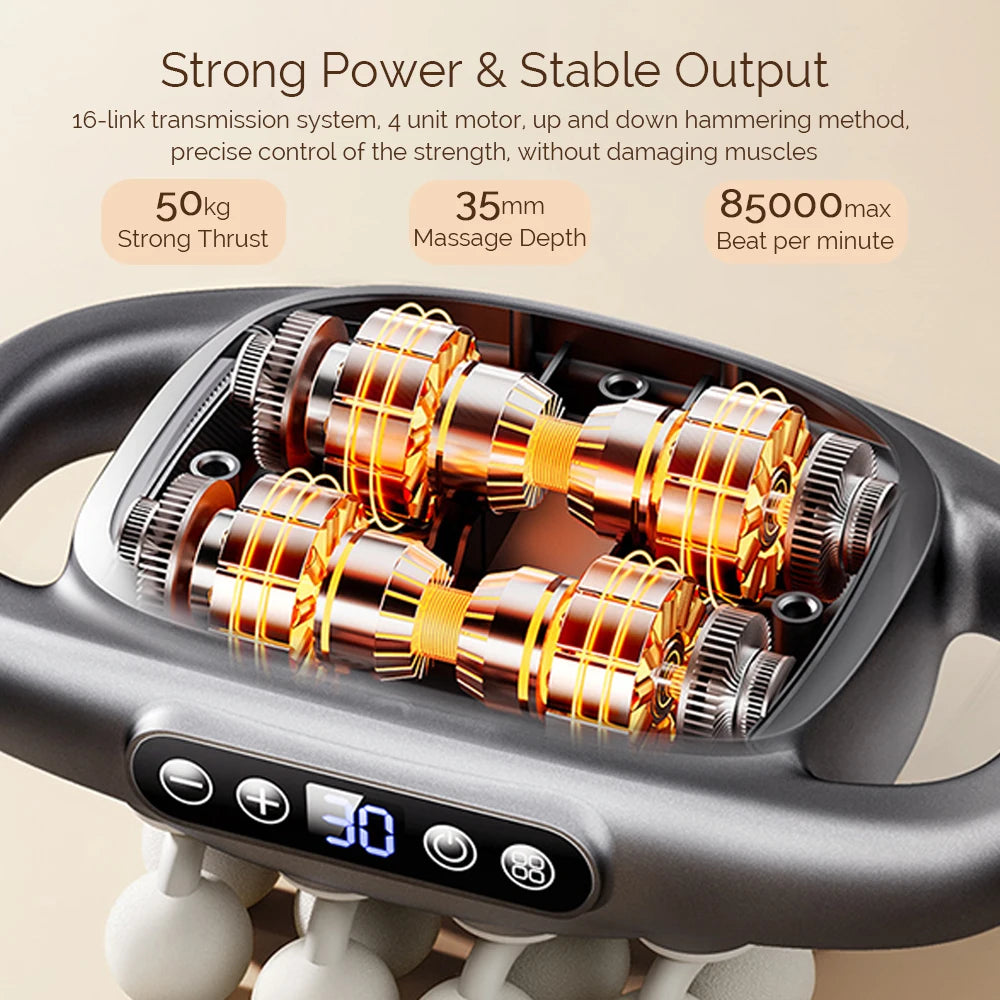 Foreverlily 16 Head Fascia Gun High Frequency Vibration Massager