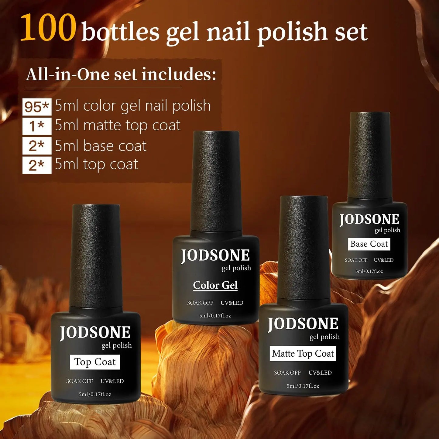 Gel Nail Polish Kit With Base Coat Top Coat MatteFinish