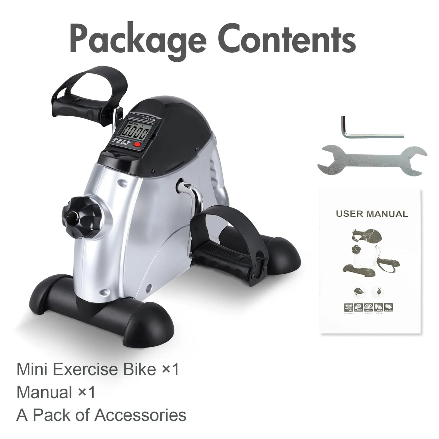 Portable Under Desk Mini Exercise Bike With LCD Monitor
