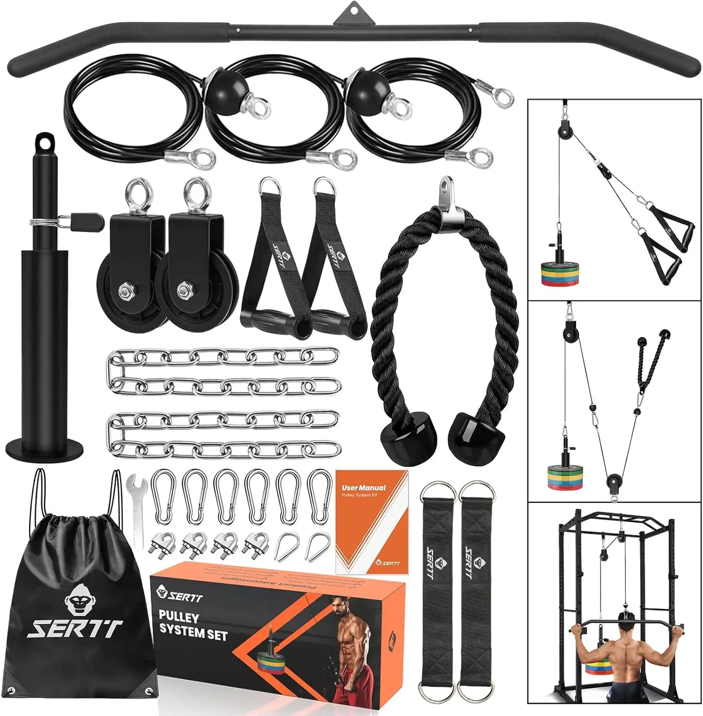 Home Gym Pulley System For Tricep Lat Pulldown Full Body