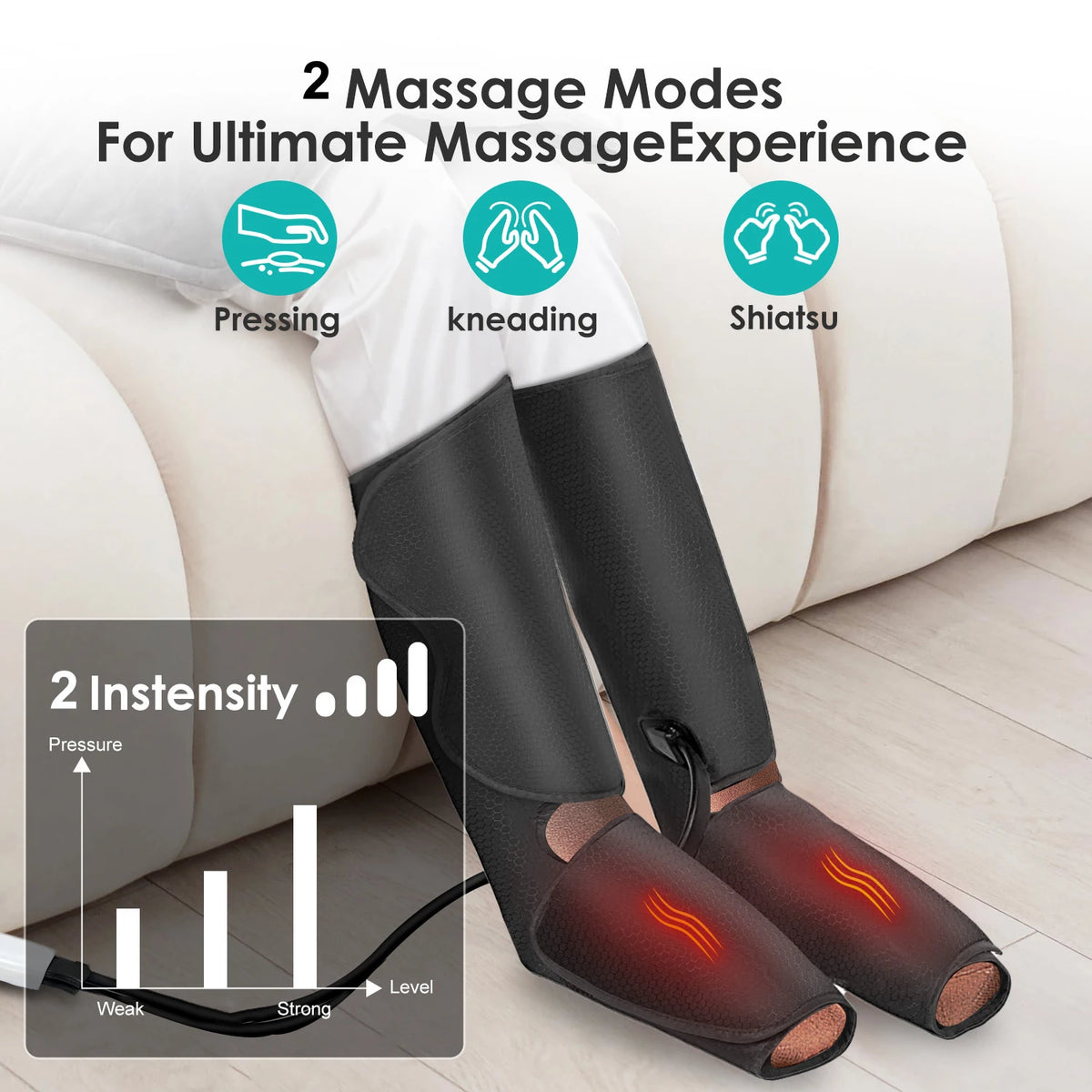 Sejoy Leg Air Compression Massager With Integrated Heat Therapy