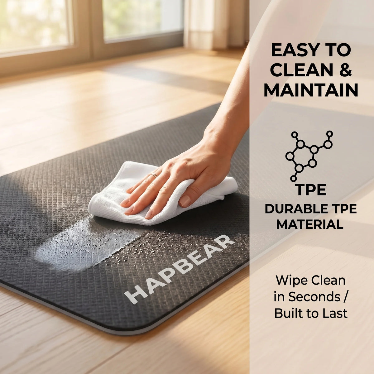 Hapbear Premium TPE Yoga Mat For Exercise And Fitness